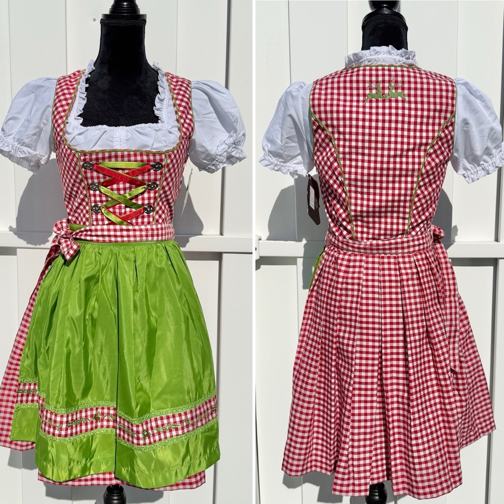 Wiesnkönig Authentic Traditional German Dirndl, Apron, Blouse EU 38/US 6 NWT